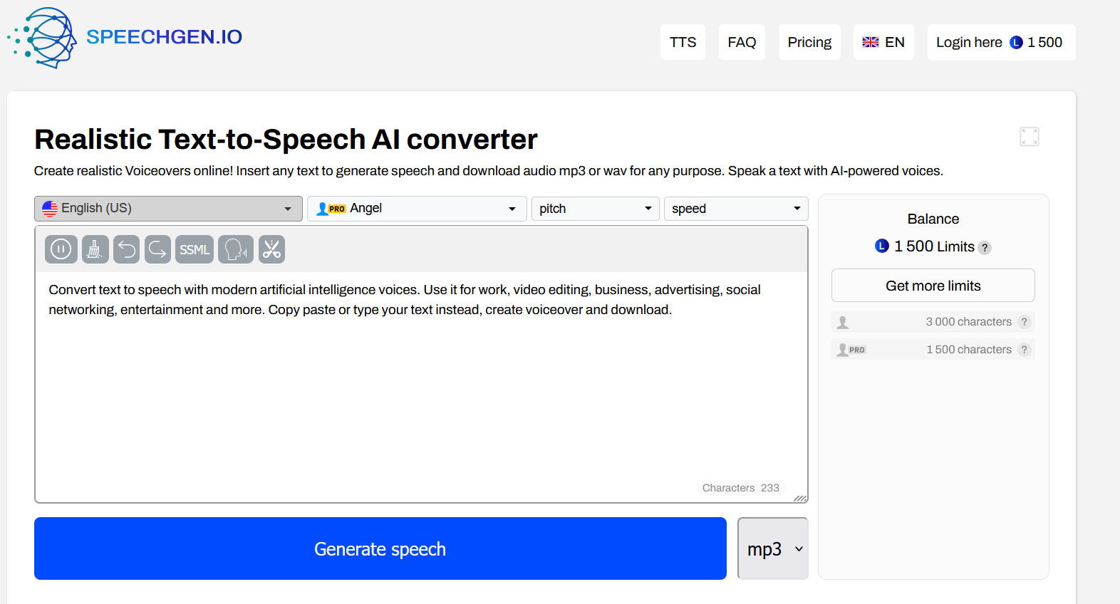 Speechgen – Herramienta IA